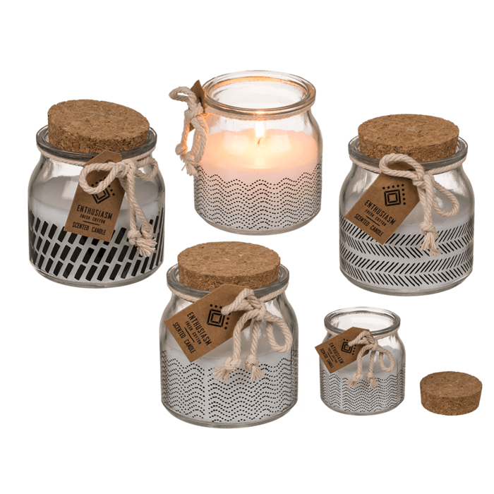 Scented candle (fresh cotton) in glass,