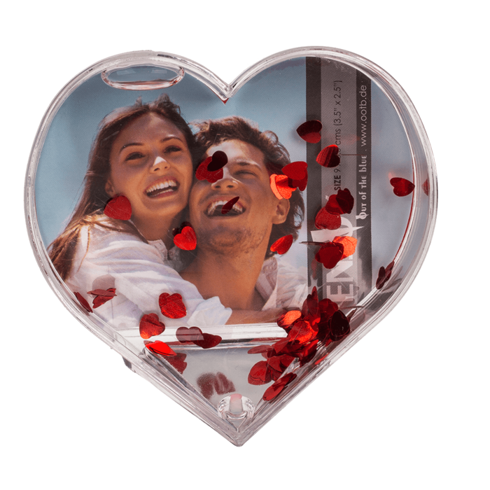 3D-Acrylic glitter heart waterglobe with heart - Image 4