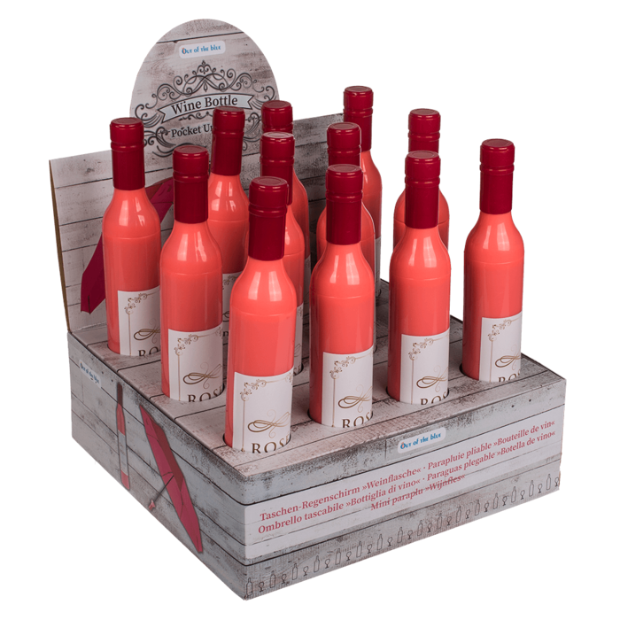 Pocket Umbrella, Rose Wine bottle, - Image 3