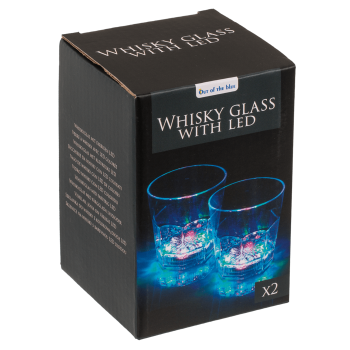 Acrylic-Whisky-glass, set of 2, with colourful LED - Image 3