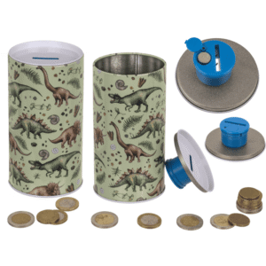 Metal money bank with sound, Dinosaur,