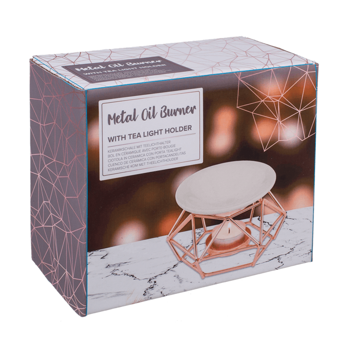 Ceramic bowl on rose gold metal frame, - Image 2