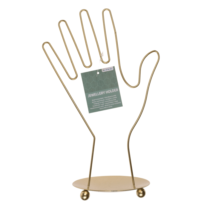 Golden metal jewellery holder, Hand, ca. 16 x 10 - Image 2
