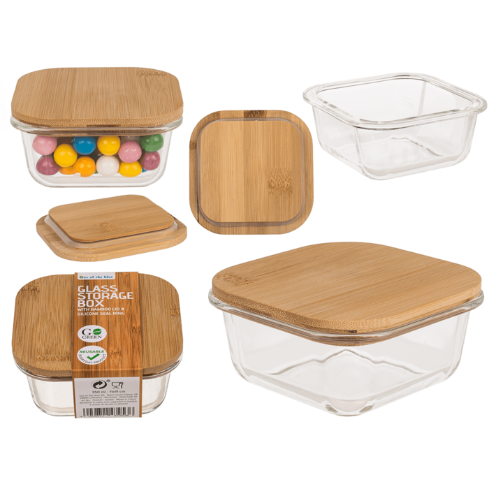 Glass storage box, for 360 ml, ca.12 x 12 cm,