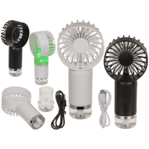 Fan with humidifier, 16.5 x 7.5 x 5 cm,