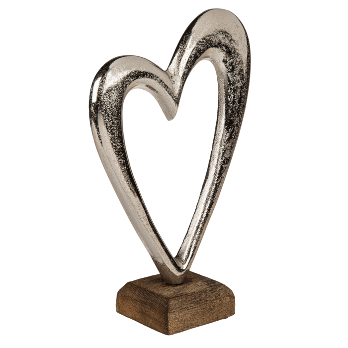 Metal heart on sleeperwood base, - Image 3