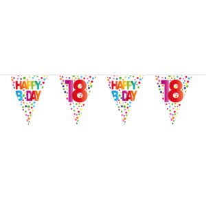 18th Birthday Happy Bday Dots Bunting Garland - 10 m