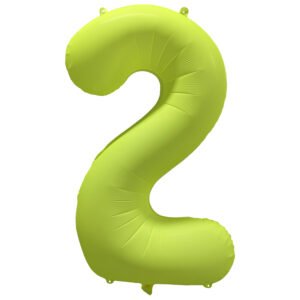 Foil Balloon Number 2 - Neon Yellow - 86 cm