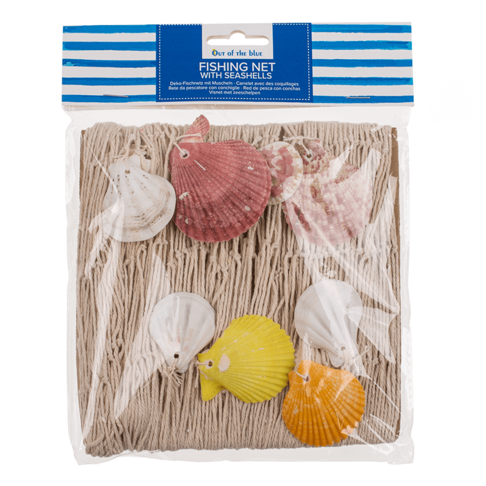 Fishing net with seashells, ca. 100 x 200 cm, - Image 2