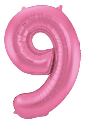 Foil Balloon Number 9 - Pink Metallic Mat - 86 cm