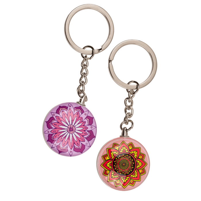 Double sided metal keyring, Mandala, - Image 2