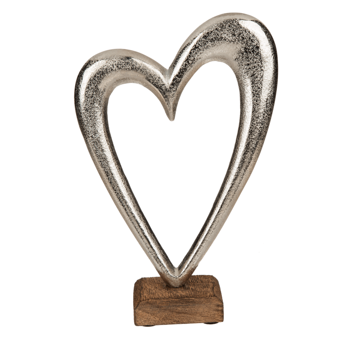 Metal heart on sleeperwood base, - Image 2