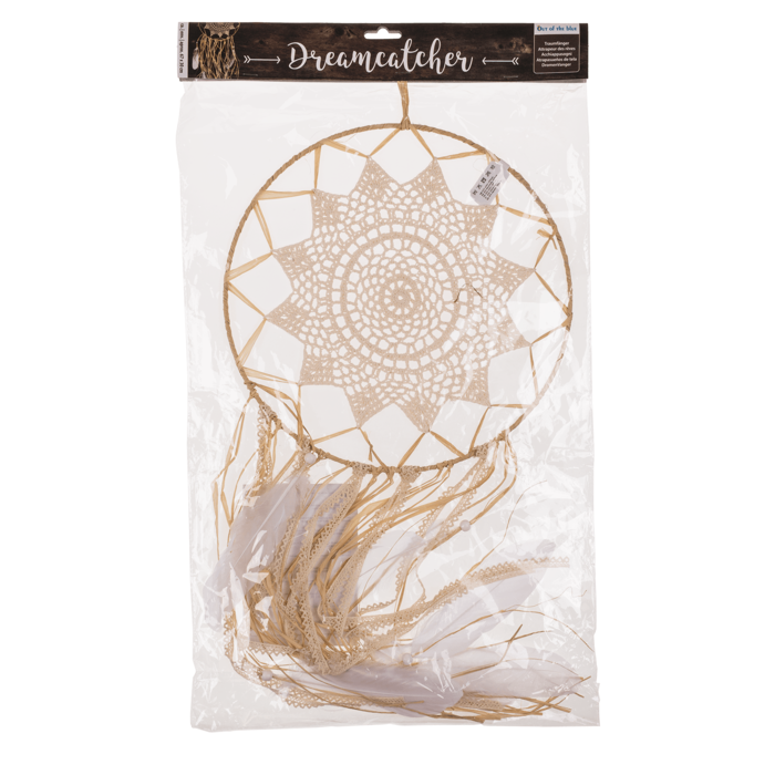 Ivory coloured fabric Dreamcatcher, - Image 3
