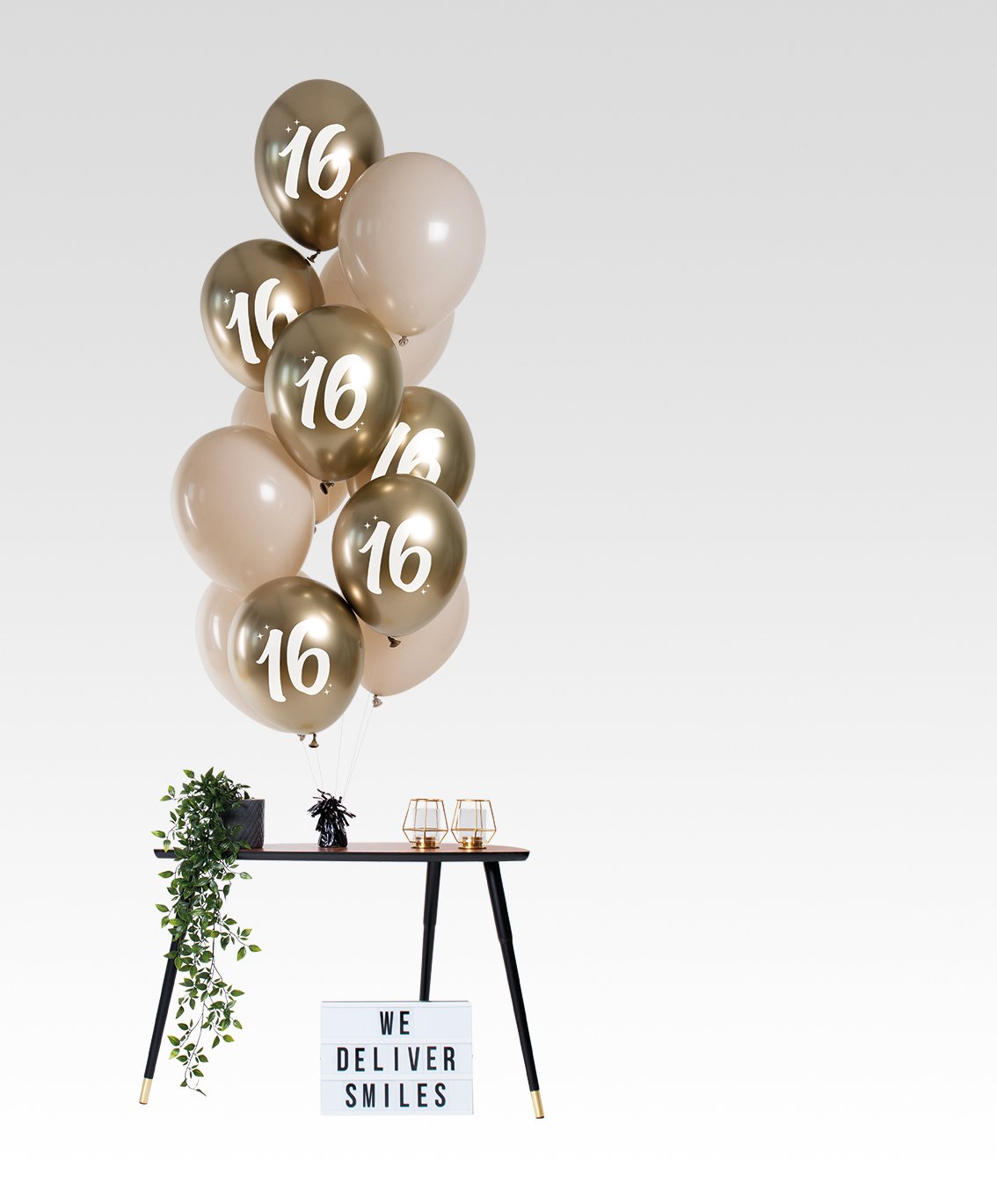 Balloons Golden Latte 16 Years 33cm - 12 pieces - Image 2
