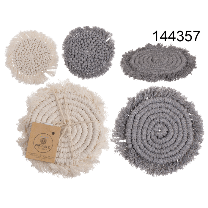 Makramee Coaster, Set of 2,