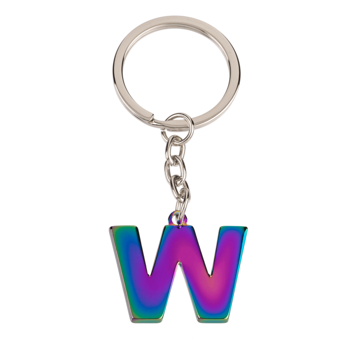 Metal Keychain, Rainbow Letter - Letter W - Image 3
