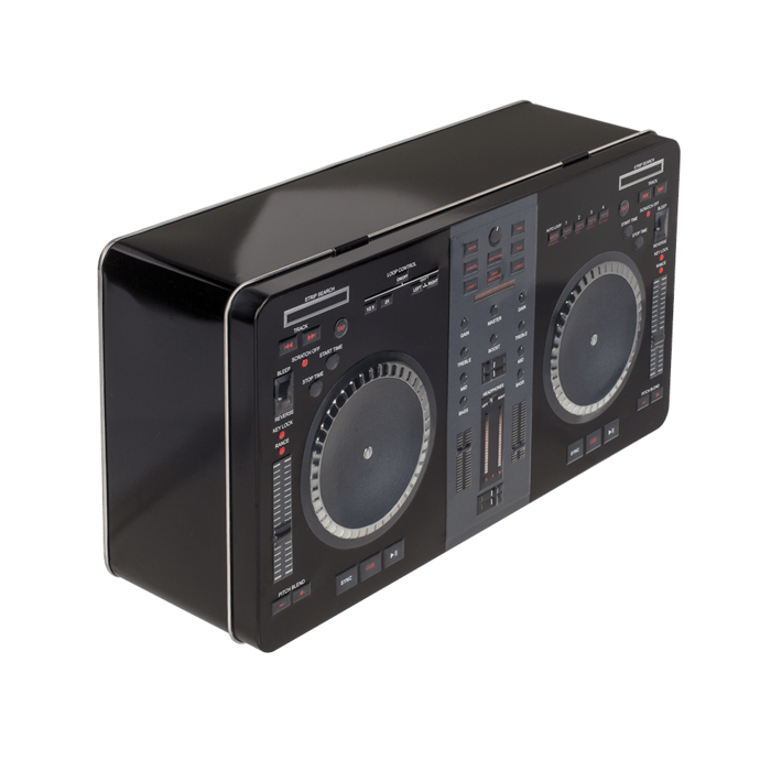 Rectangular metal tin box, DJ keyboard, - Image 3