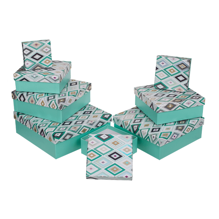 Green gift box with hash pattern, - Image 2