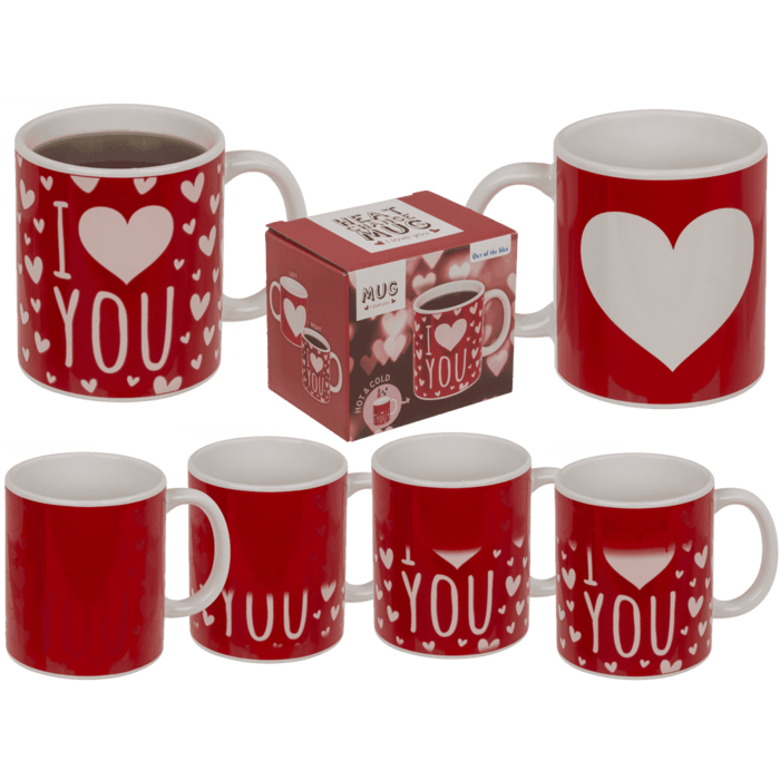 Mug, I love you, with thermal effect, 9.5 x 8 cm
