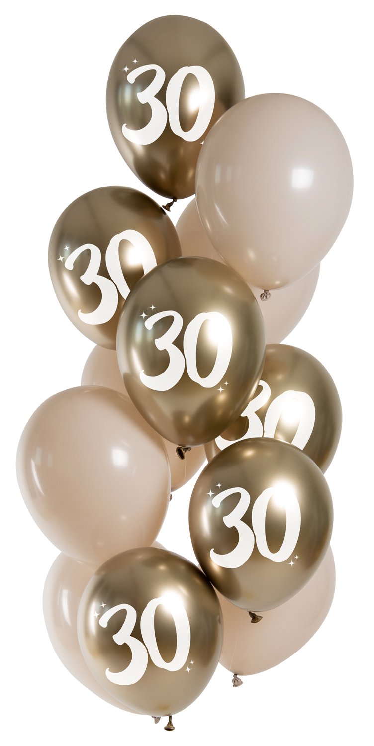 Balloons Golden Latte 30 Years 33cm - 12 pieces