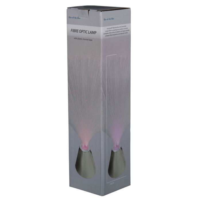 Plastic Fiber lamp with chrome base, - Image 2