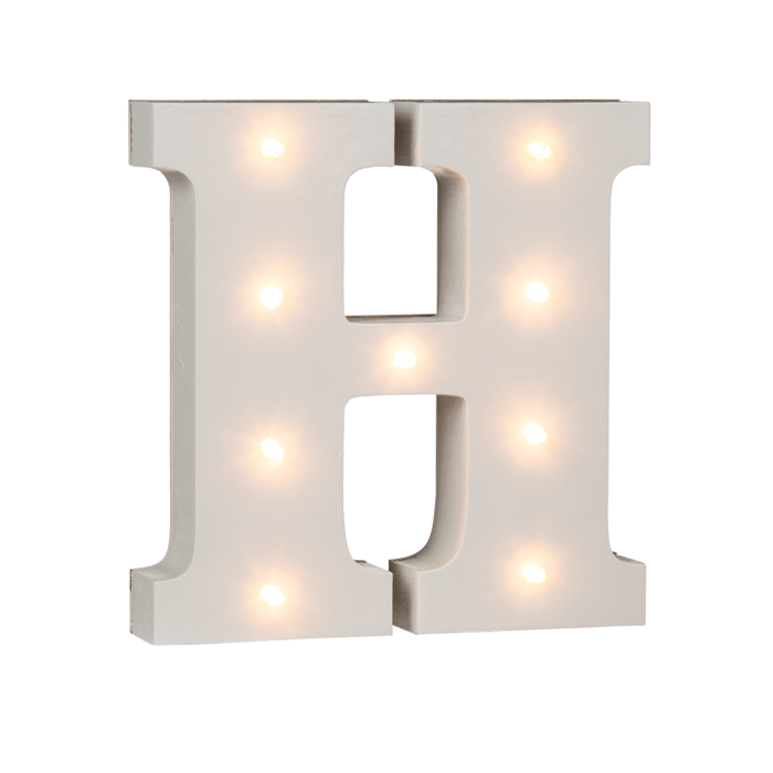 Illuminated wooden letter H, with 9 LED, - Image 2