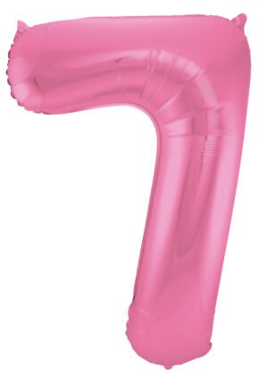 Foil Balloon Number 7 - Pink Metallic Mat - 86 cm