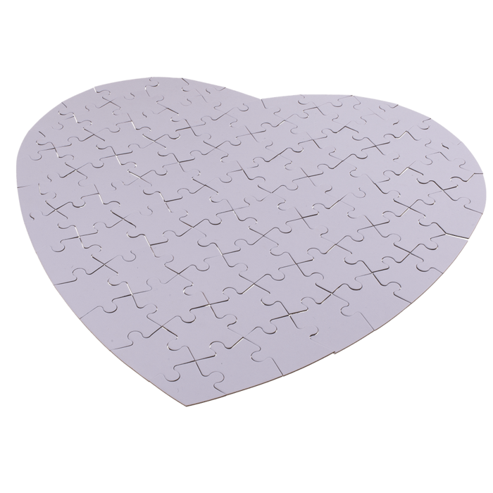 White heart shape puzzle, 80 inscribable pieces, - Image 4
