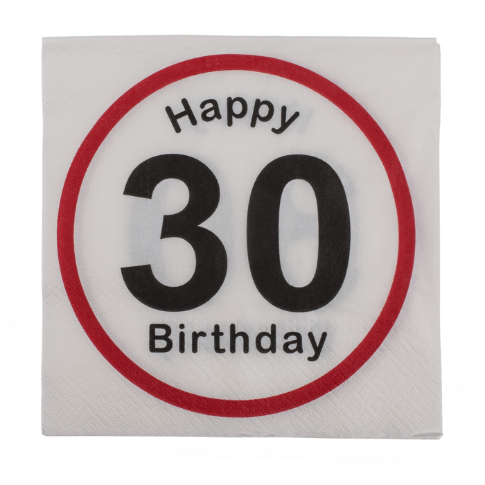 Paper napkins, Happy Birthday - 30, - Image 2