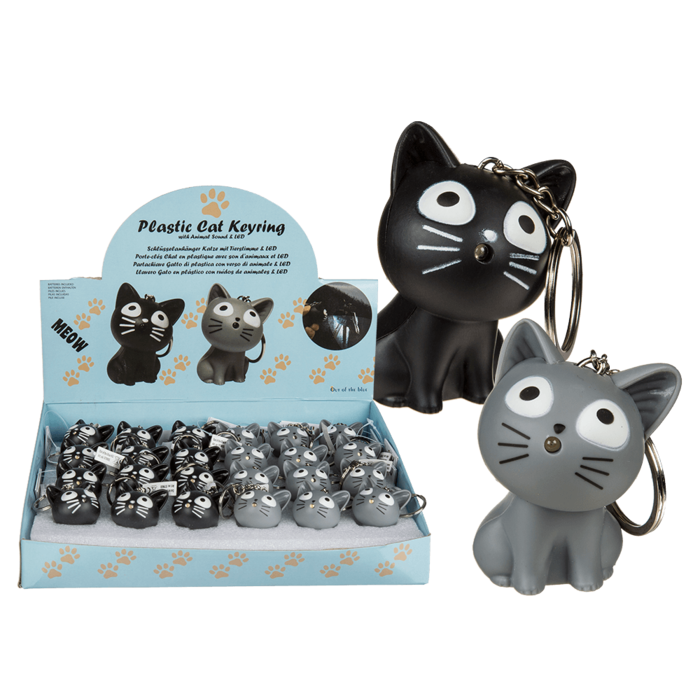 Metal Keychain - Cat with Animal Sound & LED