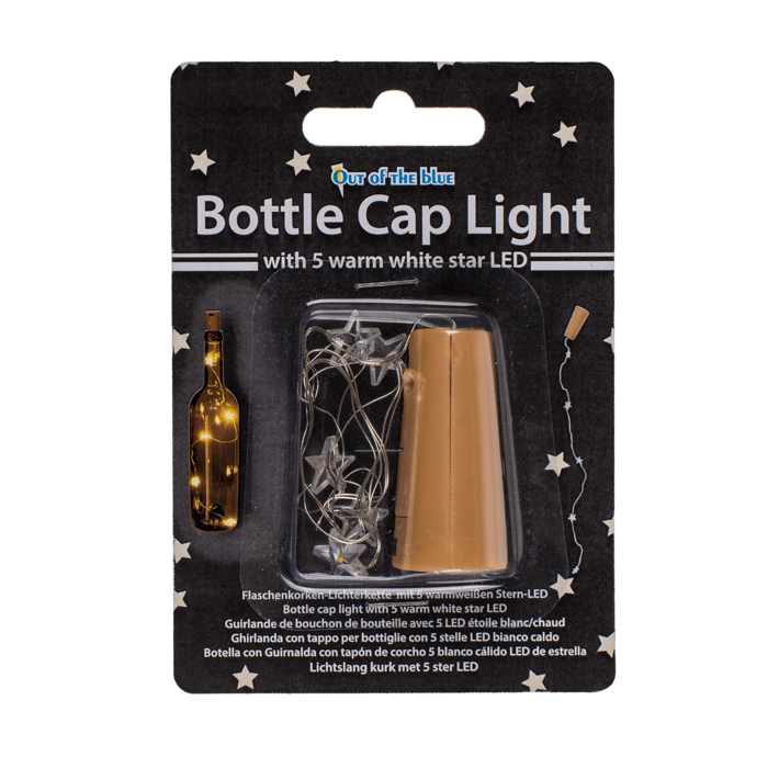 Bottle cap light with 5 warm white star LED, - Image 2