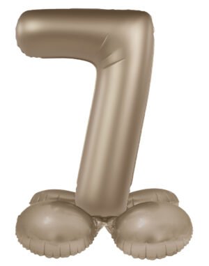 Standing Foil balloon Number 7 - Starlight Gold - Satin Gloss - 41 cm