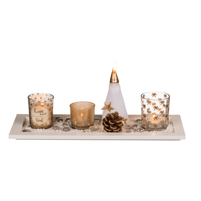 Christmas set with white wooden plate, - Image 3