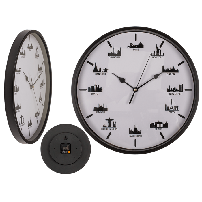 Wall clock, Skylines, 30 x 30 x 3,8 cm,
