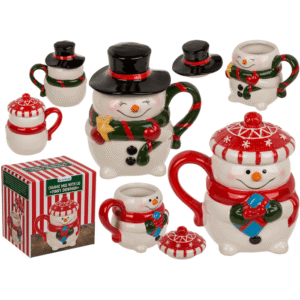 Dolomite mug, Funny Snow man, with lid,