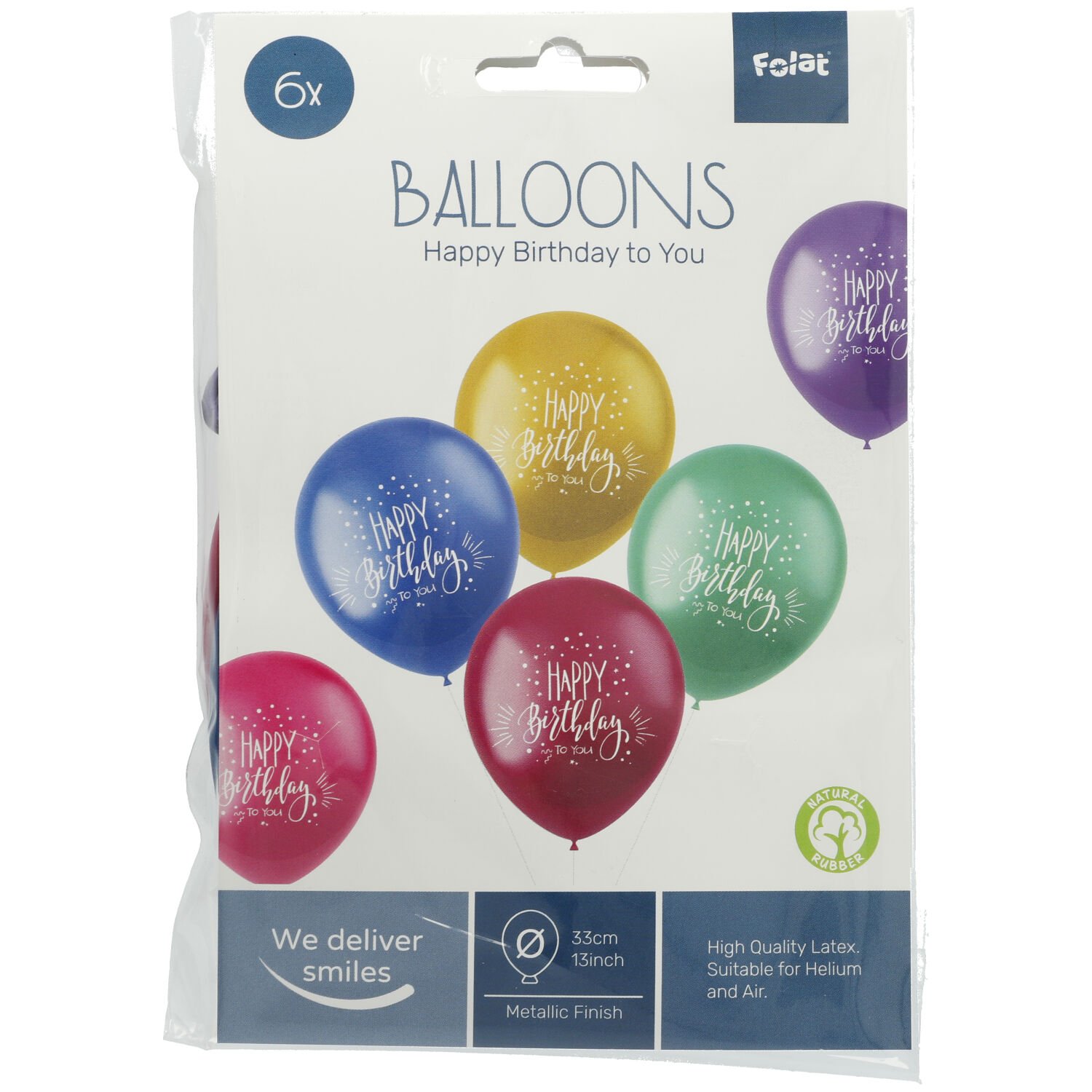 Balloons Shimmer Happy Birthday Multicolored 33cm - 6 pieces - Image 3