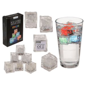 Plastic  ice cube with LED, colour changing,