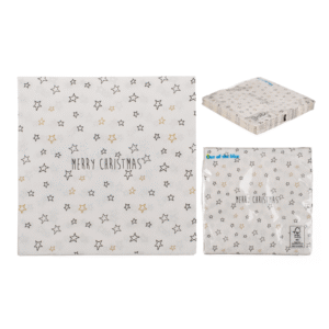 Paper napkins, Merry Christmas, with stars,