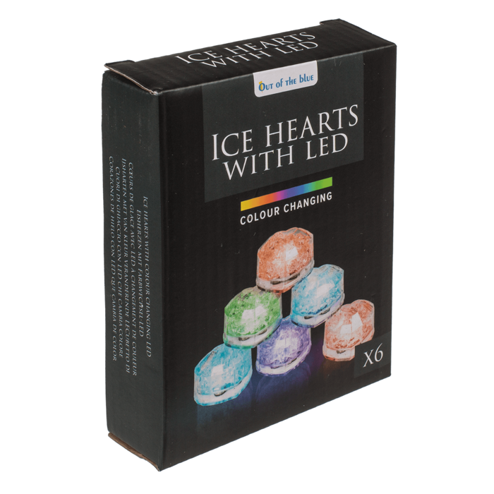 Plastic ice heart with LED, colour changing, - Image 3