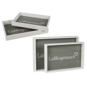White wooden tray, Lieblingsmensch,