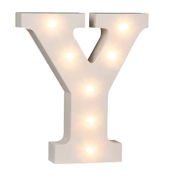 Illuminated wooden letter Y, with 7 LED, - Image 2