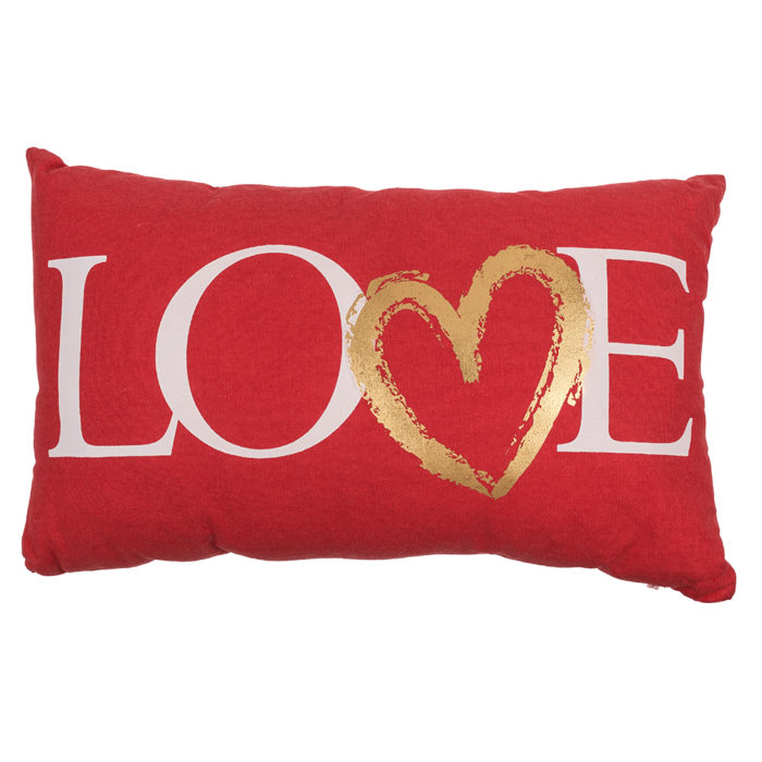 Red coloured decoration cushion, Love, - Image 3