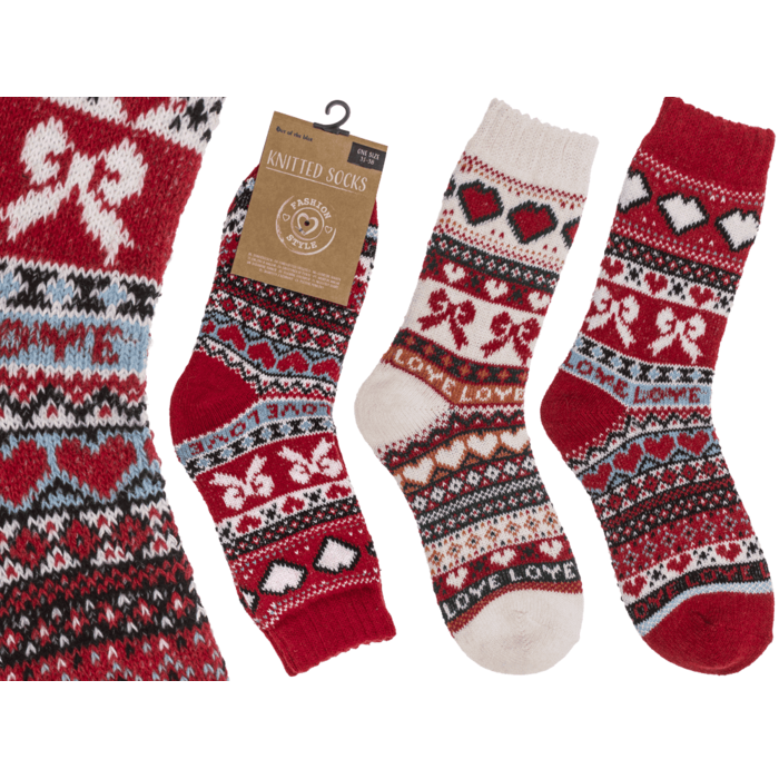 Women knitted sock, Love,