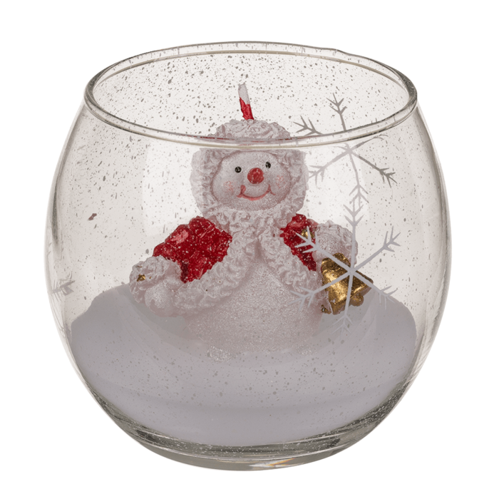 Candle in glass, Snowman and Santa, - Image 4