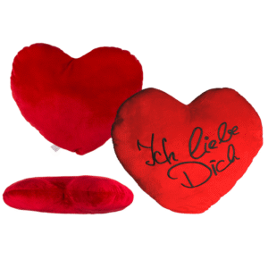 XXL-Red plush heart, ICH LIEBE DICH,