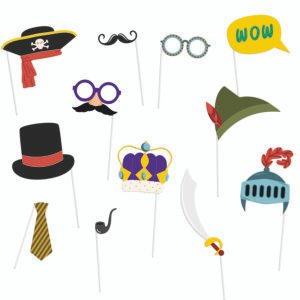 Photobooth Set - Boy - Stripetastic - 12 pieces