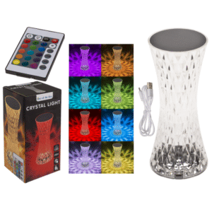 Crystal light, with colour-changing LED,