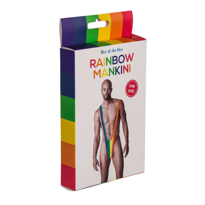 Man Swimsuit, Rainbow Mankini, - Image 3