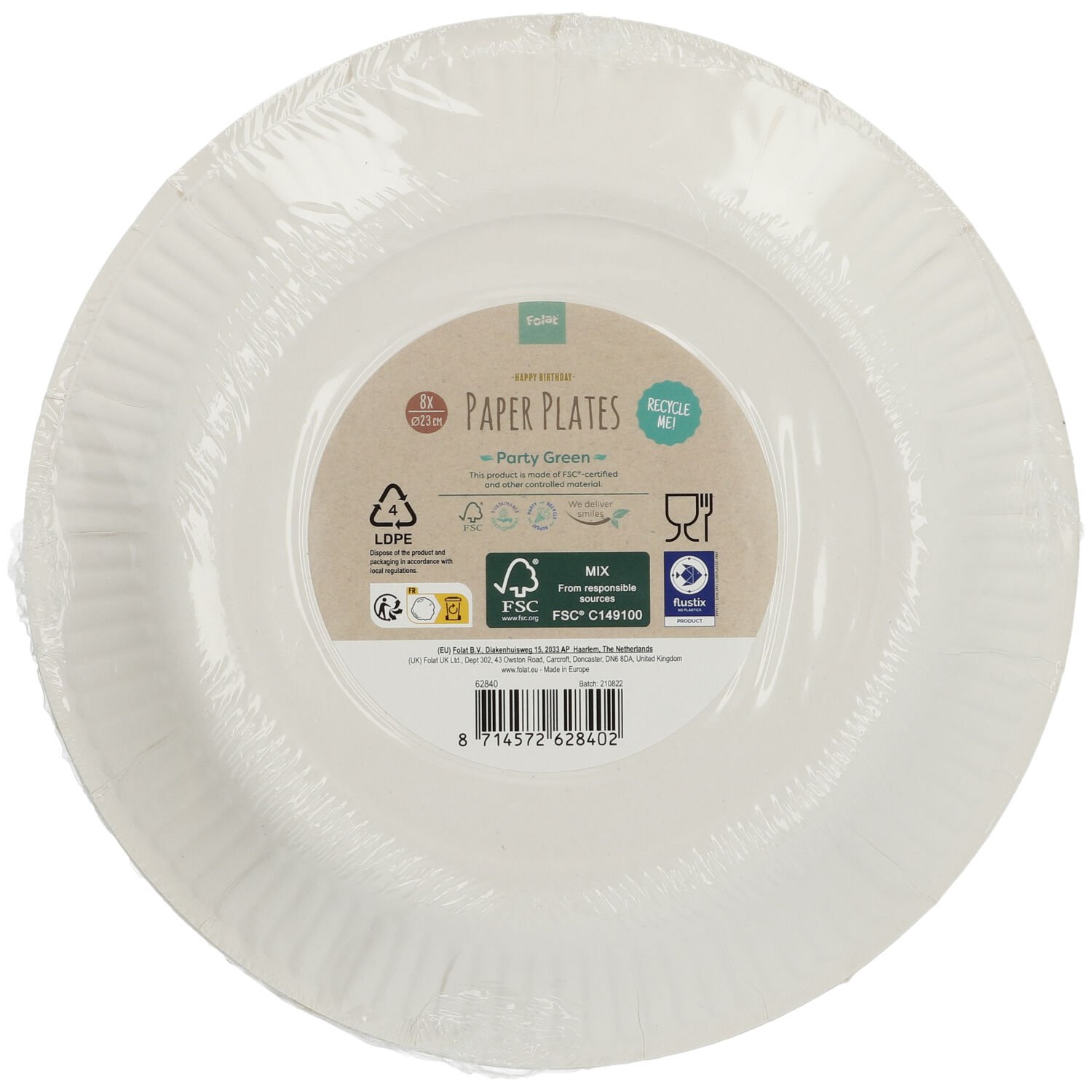 Paper Plates - Party Green - 23 cm - 8 pieces - Image 3