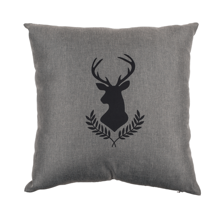Light grey colored decoration cushion, Deer head, - Image 2